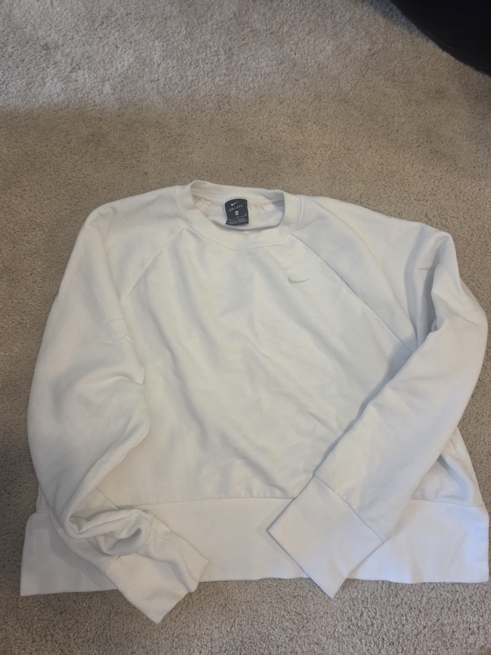 Nike Womens White Crewneck Pullover Sweatshirt